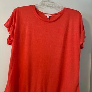 Time and Tru orange Ruffle Sleeve Tee